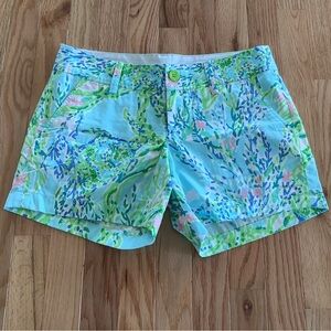 Lily Blue and Green Patterned Women's Shorts